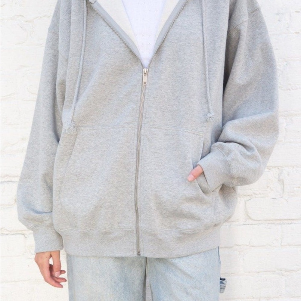 Brandy Melville Gray Zip-Up Hoodie